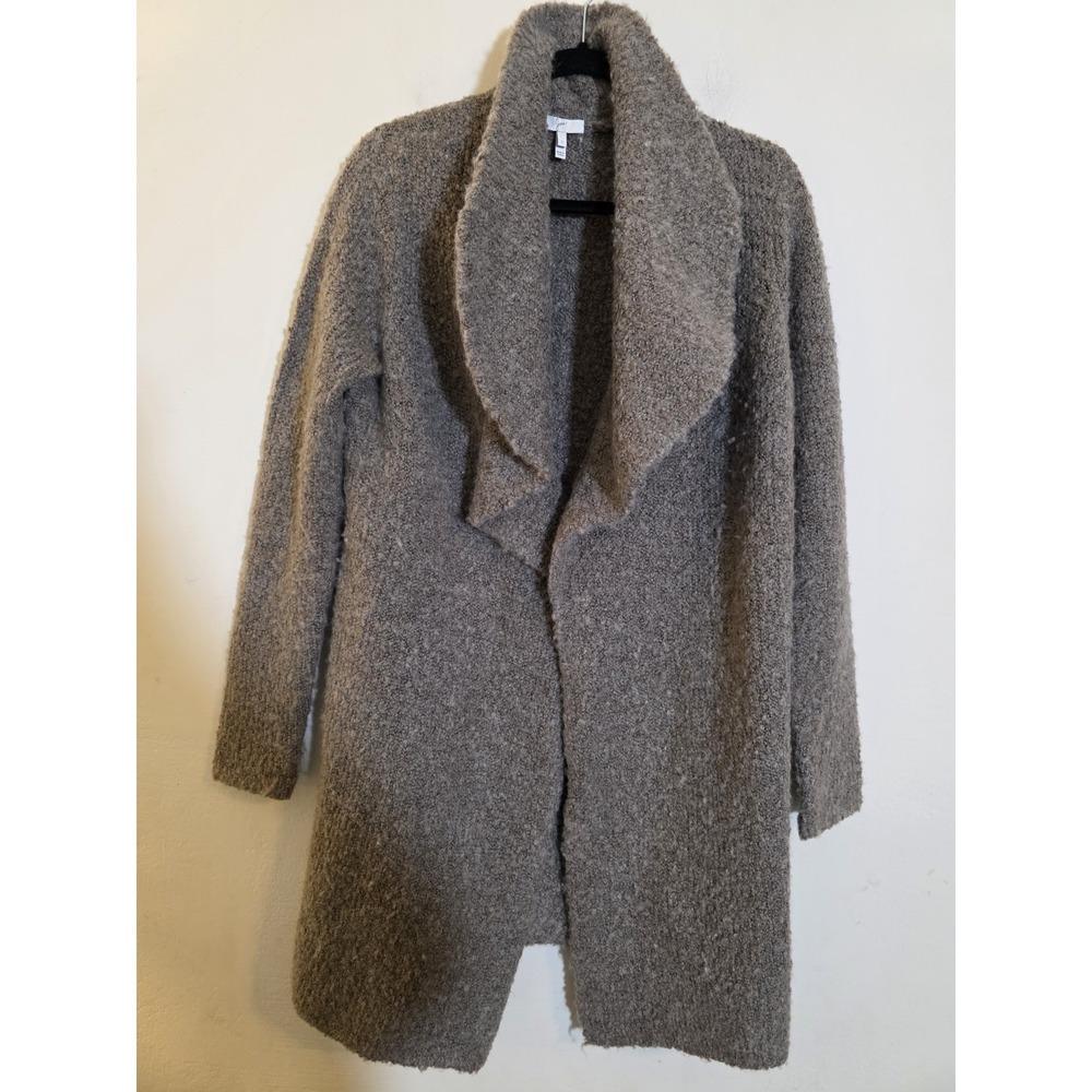 Joie Size Small Brown‎ Beige Wool Blend Yanet Drape Front Long Cardigan Sweater